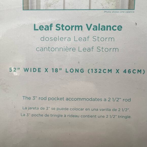 Waverly Leaf Storm Valance 52x18 Indigo Blue Gold Abstract Cotton Rod and Pocket - Picture 4 of 5